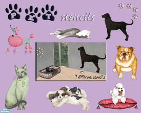 Sims 2 — Pet stencils.... by linegud — Love your pets and want to pamper them? Here is a set of pet stencils just for