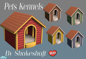 Sims 2 — Pets Kennels by Shakeshaft — A recolour set of the Maxis Average Paws Bedding Kennel, Pets Expansion required.