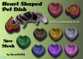 Sims 2 — Heart Shaped Pet Bowl by Simaddict99 — new mesh! Show your pet just how much you love them with this cute, heart