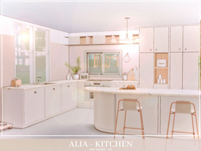 Sims 4 — Alia Kitchen - TSR only CC by Mini_Simmer — Room type: Kitchen Size: 6x5 Price: $6,707 Wall Height: Short