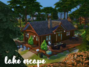 Sims 4 — Lake escape | No CC by GenkaiHaretsu — Small cottage near lake for small family. For everyday life or vacation.