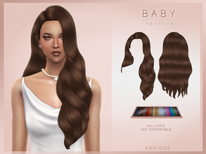 Sims 4 — Baby Hairstyle by Enriques4 — New Mesh 24 Swatches Include Shadow Map All Lods Base Game Compatible Teen to