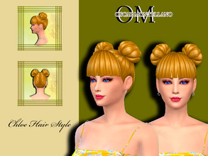 Sims 4 — Chloe Hair Style by Oscar_Montellano — All lods Hat compatible 24 ea swatches BGC