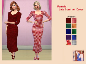 Sims 4 — Female Dress Late Summer - RC by watersim44 — ws Female Dress Late Summer - recolor This is a standalone recolor