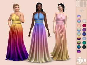 Sims 4 — Odilia Dress by Sifix2 — A flowing gown. Comes in 16 colors, including 9 ombre swatches, for teen, young adult