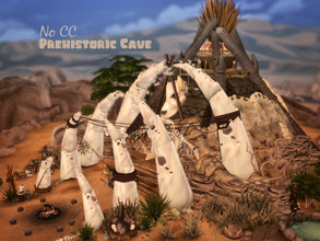 Sims 4 — Prehistoric Cave by VirtualFairytales — Travel back in time into a wild age with dangers behind every tree. This