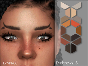 Sims 4 — Eyebrows_13 by LVNDRCC — Artistic, thick eyebrows with upturned segment. in various shades of blond, dirty