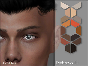 Sims 4 — Eyebrows_14 by LVNDRCC — Thick, long eyebrows in cold and warm shades of blond, dirty blond, red, grey, brown