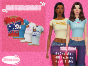 Sims 4 — [Patreon] Y2K Shirt by B0T0XBRAT — Hi bunnies! This is another piece from my mcbling collection, hope you like