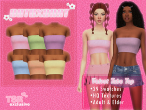 Sims 4 — [Tsr Exclusive] Velvet Tube Top by B0T0XBRAT — Hi bunnies! Here's a tsr exclusive top, im gonna be making tsr