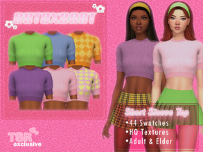 Sims 4 — [Tsr Exclusive] Short Sleeve Top by B0T0XBRAT — Hi bunnies! This is an old top i always wanted to release but
