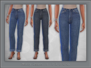 Sims 4 — Mercy Jeans (Rolled). by Pipco — Casual rolled jeans in 3 colors. Base Game Compatible New Mesh All Lods HQ