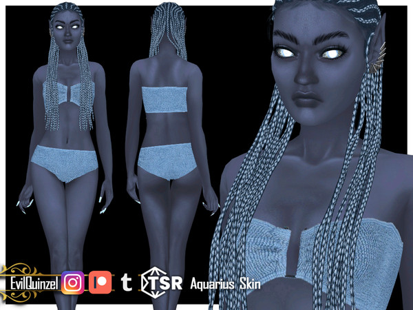 Sims 4 — Aquarius Skin by EvilQuinzel — Skin inspired by the astrology sign Aquarius. You can download a monolids option