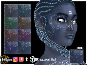 Sims 4 — Aquarius Blush by EvilQuinzel — Blush inspired by the astrology sign Aquarius. - Blush category; - Female and