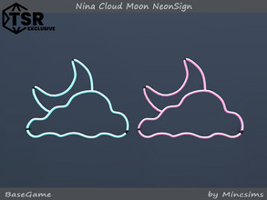 Sims 4 — Nina Cloud Moon NeonSign by Mincsims — Basegame compatible