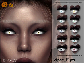 Sims 4 — Viper_Eyes by LVNDRCC — Spooky costume snake contact lenses in venomous, bright shades of yellow, blue, pink,