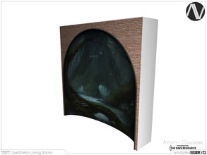 Sims 3 — Arcane Illusions | Solstheim Arched Wall Panel Tall by ArtVitalex — Living Room Collection | All rights reserved