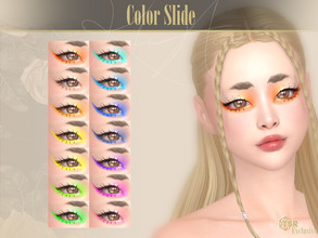 Sims 4 — Color Slide Eyeshadow by Kikuruacchi — - It is suitable for Female and Male. ( Teen to Elder ) - 14 swatches -