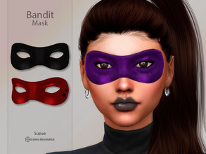 Sims 4 — Bandit Mask by Suzue — - Mesh (Suzue) -8 Swatches -For Female and Male -HQ Compatible