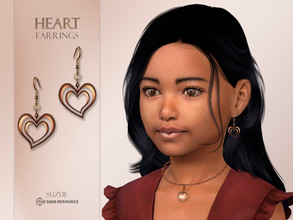 Sims 4 — Heart Earrings Child by Suzue — -New Mesh (Suzue) -8 Swatches -For Female -HQ Compatible