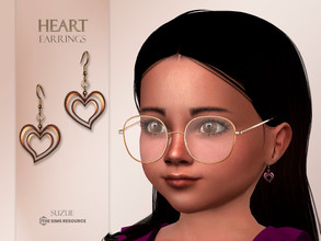 Sims 4 — Heart Earrings Toddler by Suzue — -New Mesh (Suzue) -8 Swatches -For Female -HQ Compatible