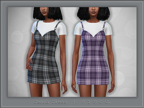 Sims 4 — Jenna Dress. by Pipco — A layered plaid dress in 8 colors. Base Game Compatible New Mesh All Lods HQ Compatible