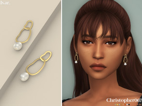 Sims 4 — Ivar Earrings by christopher0672 — These are an elegant pair of obtuse interlocked circle earrings with a small