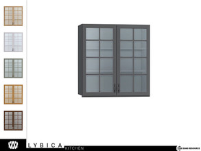 Sims 4 — Lybica Cabinet with Glass by wondymoon — - Lybica Kitchen - Cabinet with Glass - Wondymoon|TSR - Creations'2022