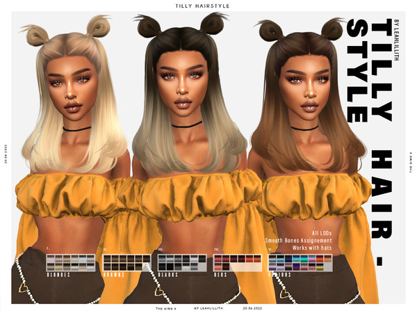 Sims 4 — Tilly Hairstyle by Leah_Lillith — Tilly Hairstyle All LODs Smooth bones Custom CAS thumbnail Works with hats To
