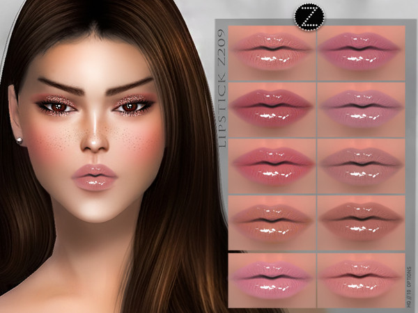 Sims 4 — LIPSTICK Z209 by ZENX — -Base Game -All Age -For Female -10 colors -Works with all of skins -Compatible with HQ