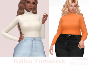 Sims 4 — Kalina Turtleneck by Dissia — Long sleeves high turtleneck ribbed tucked top. Super warm for autumn or winter