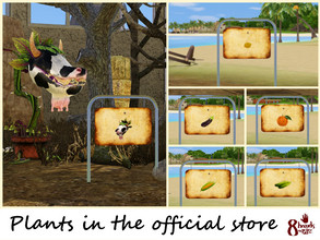 Sims 3 — Large garden signs for Store plants by 8hands — [LGS-11] Large garden signs for 6 plants sold in the official