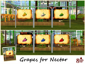 Sims 3 — Large garden signs for Grapes by 8hands — [LGS-04] Large garden signs for 6 grapes in Champs les sims - EP :