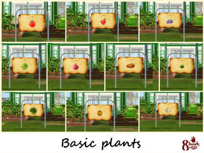 Sims 3 — Large garden signs for Basic plants by 8hands — [LGS-01] Large garden signs for 10 basic plants in the original