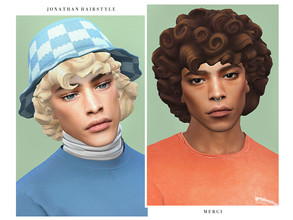 Sims 4 — Jonathan Hairstyle by -Merci- — New Maxis Match Hairstyle for Sims4. -24 EA Colours and 8 Additional Texture.
