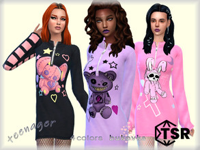 Sims 4 — Dress Goth  by bukovka — Dress for a teenager and a young age. Installed standalone, suitable for the base game.