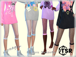Sims 4 —  Tights Goth  by bukovka — Fishnet tights cropped for teenage young age. Installed stand-alone, suitable for the
