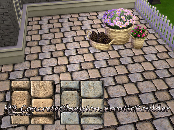 Sims 4 — Concrete Obsession Erratic Boulder by matomibotaki — MB-ConcreteObsession_ErraticBoulder Large worn boulders on