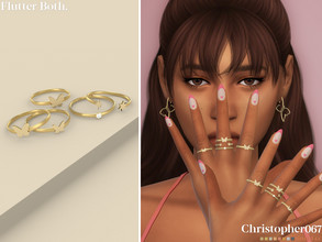 Sims 4 — Flutter Rings Both by christopher0672 — This is a simple set that includes 3 stacked rings: 3 diamond studded