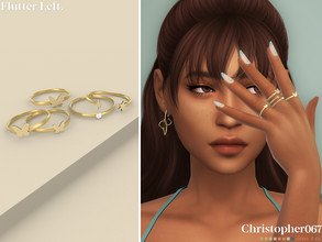 Sims 4 — Flutter Rings Left by christopher0672 — This is a simple set that includes 3 stacked rings: 3 diamond studded
