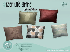 Sims 4 — Keep Life Simple Living 1 Cushion by SIMcredible! — by SIMcredibledesigns.com available exclusively at TSR 6