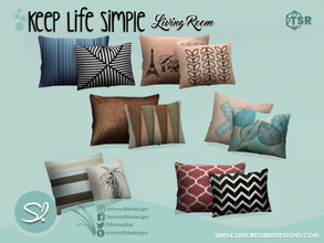 Sims 4 — Keep Life Simple Living 2 Cushions by SIMcredible! — by SIMcredibledesigns.com available exclusively at TSR 6