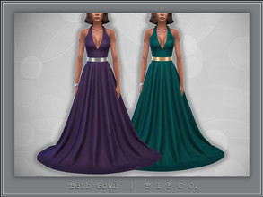 Sims 4 — Beth Gown II by Pipco — An trendy gown in 30 swatches. Base Game Compatible New Mesh All Lods HQ Compatible