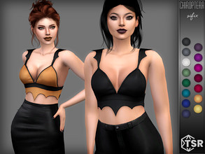 Sims 4 — Chiroptera Top by Sifix2 — A bat-inspired bustier for Halloween. Comes in 15 colors for teen, young adult and