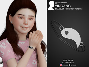 Sims 4 — Yin Yang (Bracelet Children Version- Right hand)  by Beto_ae0 — Yin yang bracelets for children, enjoy it - 02