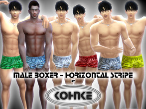 Sims 4 — Kohnke Male Boxer Horizontal Stripe by CHKohnke — Male Underwear Boxer