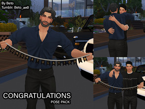 Sims 4 — Congratulations (Pose pack) by Beto_ae0 — Congratulations poses, Enjoy it - Includes 3 poses - Custom thumbnail