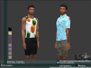 Sims 4 — Eduardo by Silerna — - Base game compatible - Everyday - Teen to elder - 8 colors - Please do not reupload,
