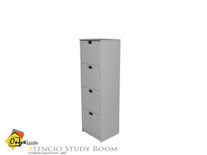 Sims 3 — Atencio Narrow Cupboard With Four Drawers by Onyxium — Onyxium@TSR Design Workshop Study Room Collection |
