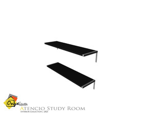 Sims 3 — Atencio Wall Shelf by Onyxium — Onyxium@TSR Design Workshop Study Room Collection | Belong To The 2022 Year